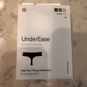 NWT Lululemon Underease High-Rise Thong Underwear BLK/TWRS/MYSH  - Size M